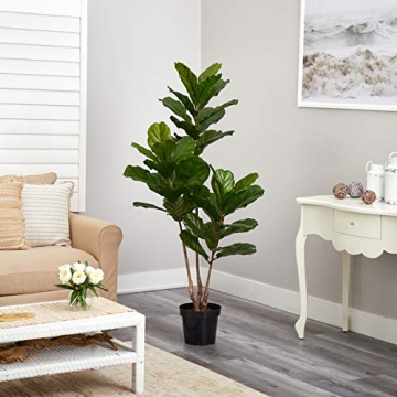 Vibrant Nearly Natural Fiddle Leaf Fig Tree - 65IN