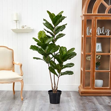 Vibrant Nearly Natural Fiddle Leaf Fig Tree - 65IN