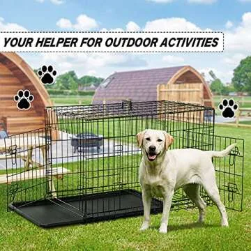 HCY 48 Inch Dog Crate - Durable & Foldable for Pets