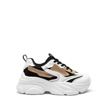 DREAM PAIRS Women's Platform Chunky Fashion Sneakers Jaxon Walking Lace-Up Comfortable Dad Sneakers ...