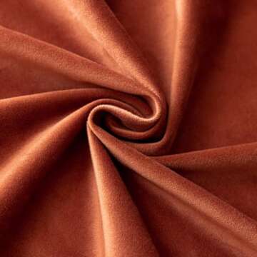 Luxury Burnt Orange Velvet Tablecloth with Gold Tassels
