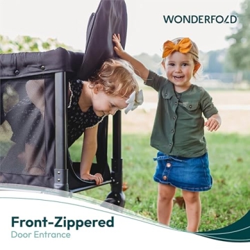 WONDERFOLD W2 Stroller Wagon with 5-Point Harness and Canopy