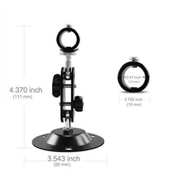 FreeMascot 360 Degree Stand with 12mm-16mm Mount Holder for Laser Pointer/Laser Pen/Flashlight (Black) (Diameter 12mm Mount)