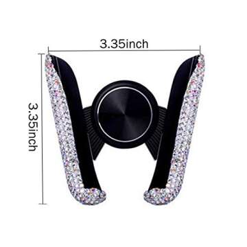 SUNCARACCL Bling Car Phone Holder - Stylish Mini Phone Mount with Crystal for Women