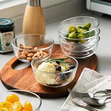 Sweejar 8 oz Mini Glass Bowls Set for Snacks and Desserts