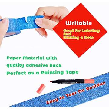 Zo.Yehaa Colored Masking Tape, 12 Colors Rolls Painters Tape Art Craft DIY Tape, Decorative Paper Tape for Kids Artist Teachers School Classroom Labeling Drafting Scrapbooking, 0.5inch x10.93yards