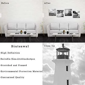 Stunning Black and White Beach Wall Art - Biuteawal