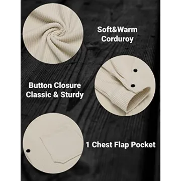 Coofandy Men's Corduroy Camp Shacket for Stylish Comfort