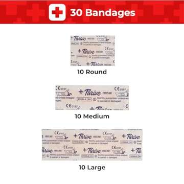 Thrive Travel Essentials Mini First Aid Kit – 66 Pieces of FSA and HSA Approved Supplies Including Bandages, Wipes, Safety Pins, and More | Compact Emergency Kit in Shell Case