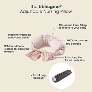 bbhugme Adjustable Nursing Pillow for Breastfeeding Support
