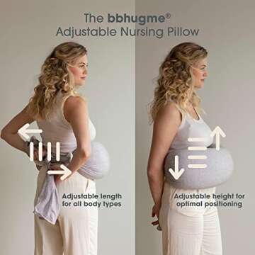 bbhugme Adjustable Nursing Pillow for Breastfeeding Support
