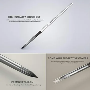 Nicpro 10 PCS Flat Paint Brush Set for All Artists