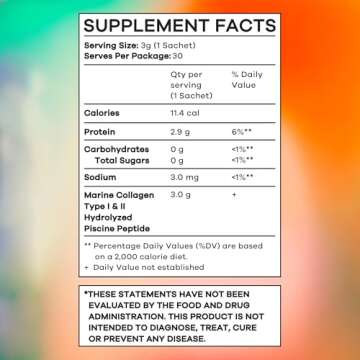 Vida Glow Marine Collagen Powder - Anti Aging Supplement with Collagen Peptides, Promotes Glowing Sk...