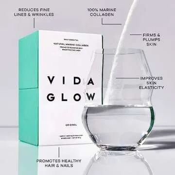 Vida Glow Marine Collagen - Anti Aging Supplement for Glowing Skin