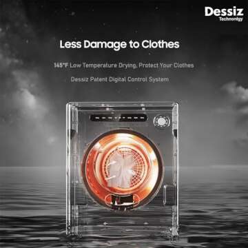 Dessiz Clothes Dryer - 970W Portable Dryer for Apartments, RVs, Dorms