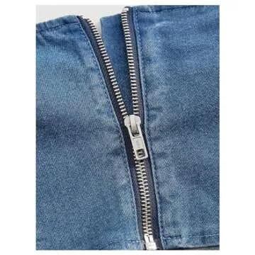 Stylish SweatyRocks Crisscross Denim Halter Top