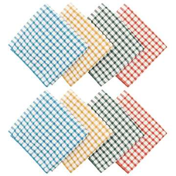HFGBLG Cotton Cleaning Rags Terry Dish Cloths for Washing Dishes, Set of 8 Dish Rags for Cleaning, Light and Soft Dish Towels for Kitchen Drying Dishes, 11.8 Inch x 11.8 Inch (Mix Color)