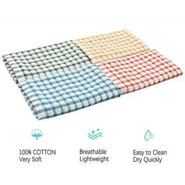 HFGBLG Cotton Cleaning Rags Terry Dish Cloths for Washing Dishes, Set of 8 Dish Rags for Cleaning, Light and Soft Dish Towels for Kitchen Drying Dishes, 11.8 Inch x 11.8 Inch (Mix Color)