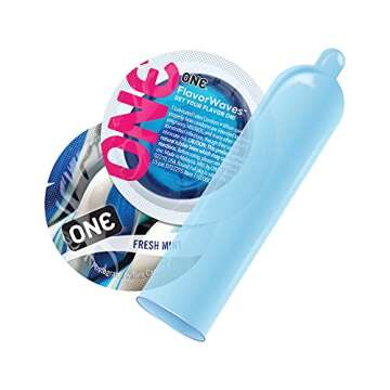 ONE Condoms FlavorWaves | Assorted Flavors Condoms, Latex Condoms 12 Pack