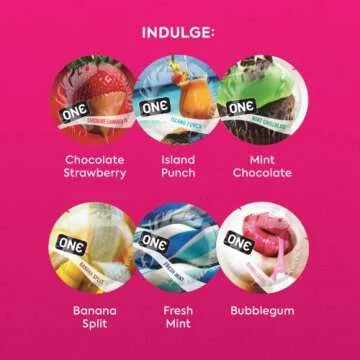 ONE Condoms FlavorWaves | Assorted Flavors Condoms, Latex Condoms 12 Pack