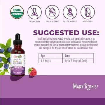 Organic Elderberry Syrup for Toddlers Immune Support Sugar-Free