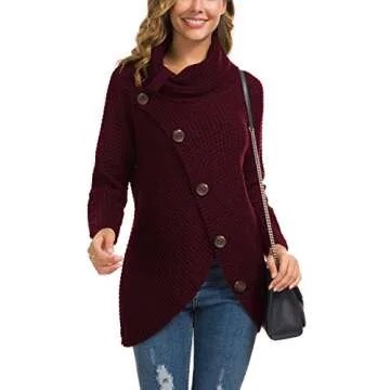 GRECERELLE Turtleneck Chunky Pullover for Women