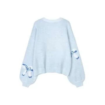 Libsorge Women's Bow Tie Sweater for Cozy Casual Style