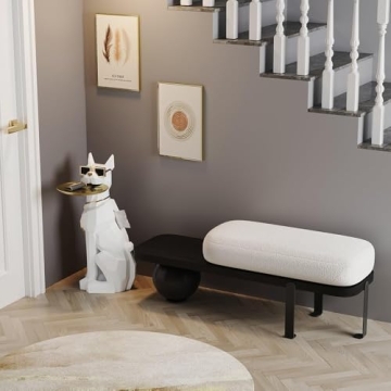 Modern Resin Dog Sculpture End Table with Tray