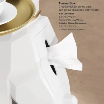 Modern Resin Dog Sculpture End Table with Tray