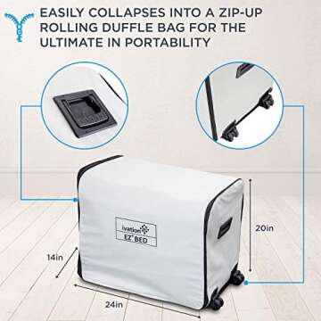 Ivation EZ-Bed (Twin) Air Mattress with Frame & Rolling Case, Self Inflatable, Blow Up Bed Auto Shut-Off, Comfortable Surface AirBed, Best for Guest, Travel, Vacation, Camping