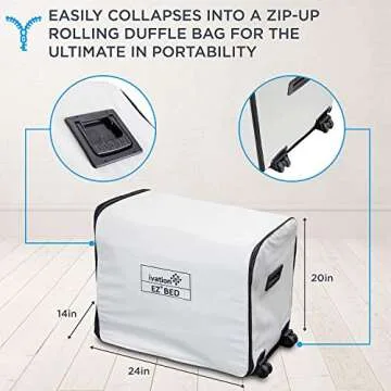 Ivation EZ-Bed (Twin) Air Mattress with Frame & Rolling Case, Self Inflatable, Blow Up Bed Auto Shut-Off, Comfortable Surface AirBed, Best for Guest, Travel, Vacation, Camping