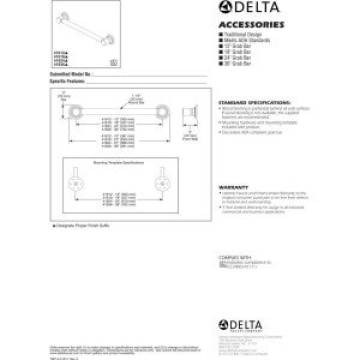 Delta 18" Decorative Grab Bar - Champagne Bronze