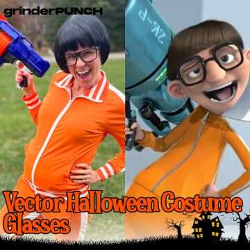 grinderPUNCH XL Black Thick Square Oversized Clear Lens Glasses - Men and Women Costume or Fashion - Black