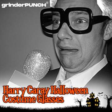 grinderPUNCH XL Black Thick Square Oversized Clear Lens Glasses - Men and Women Costume or Fashion - Black