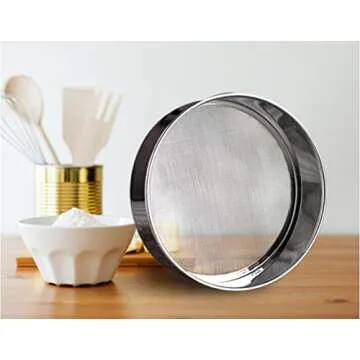 LOVEDAY 6" Flour Sieve Stainless Steel Round Flour Strainer with 40 Mesh