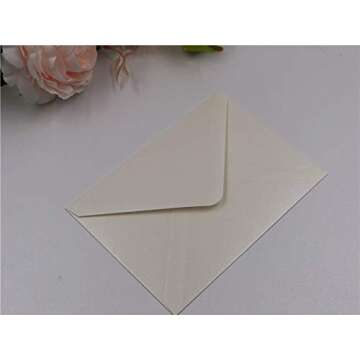 25 PCS Pearl Ivory Envelopes A7 ,5.35 x 7.7 inches, Perfect for 5x7 Wedding Invitation Cards,Birthday Greeting RSVP Invite