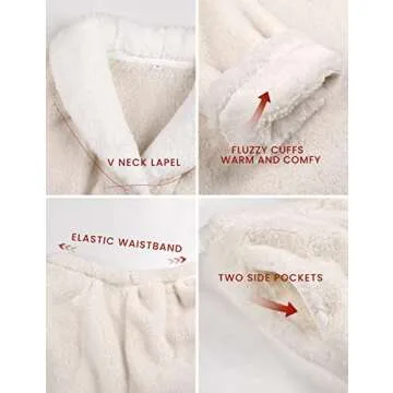 Hooever Women's Fluzzy Shearling Pajamas Set for Winter Comfort