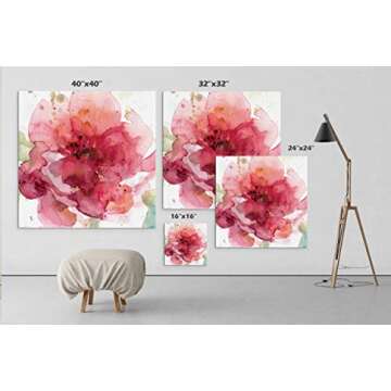 Wexford Home Bold Blush I-Gallery Wrapped Canvas Art Print, 16x16,