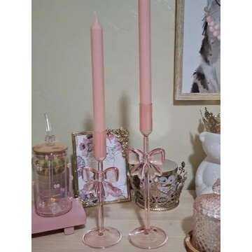 Elegant Bow Candle Holders Set for Romantic Decor