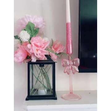 Elegant Bow Candle Holders Set for Romantic Decor