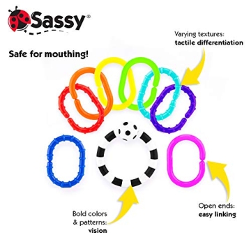 Sassy Ring O Links - Engaging 9 Piece Baby Toy Set