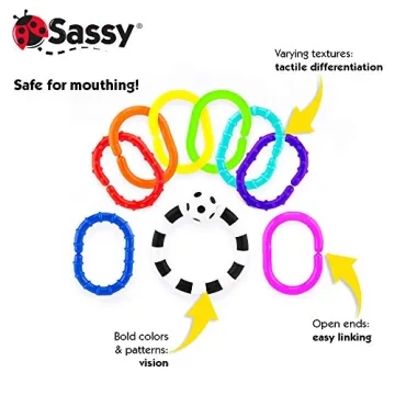 Sassy Ring O Links - Engaging 9 Piece Baby Toy Set