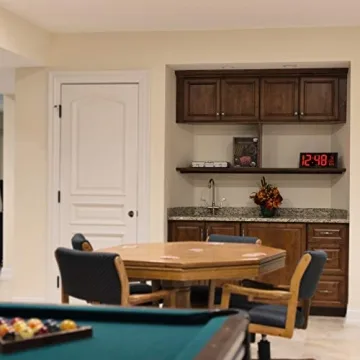 AcuRite 14.5" Large Digital LED Oversized Wall Clock with Date and Temperature, Perfect for Home or Office (75127M)