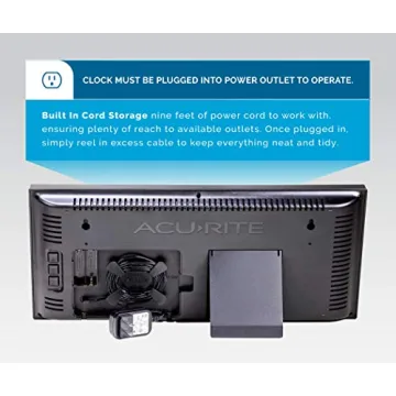 AcuRite 14.5" Large Digital LED Oversized Wall Clock with Date and Temperature, Perfect for Home or Office (75127M)