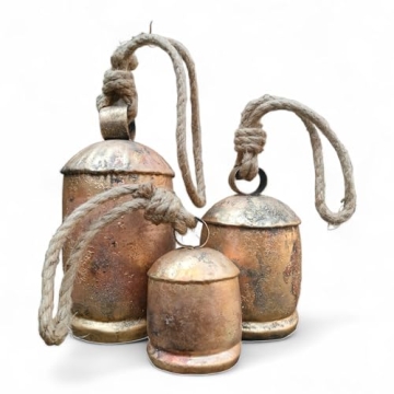 Siddhivinayak Metal Christmas Bells Set of 3 for Rustic Decor