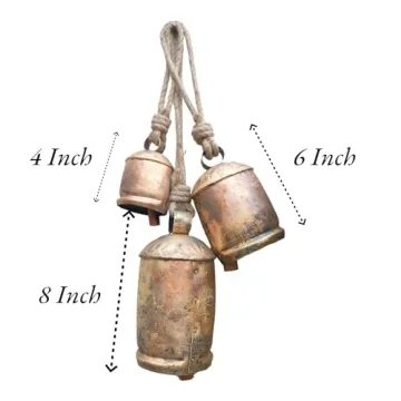 Siddhivinayak Metal Christmas Bells Set of 3 for Rustic Decor