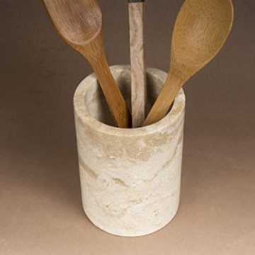 Elegant Champagne Marble Multi-Functional Tool Crock