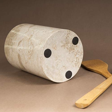 Elegant Champagne Marble Multi-Functional Tool Crock