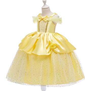 CinheyU Girls Belle Princess Dress with Accessories