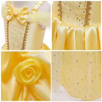CinheyU Girls Belle Princess Dress with Accessories